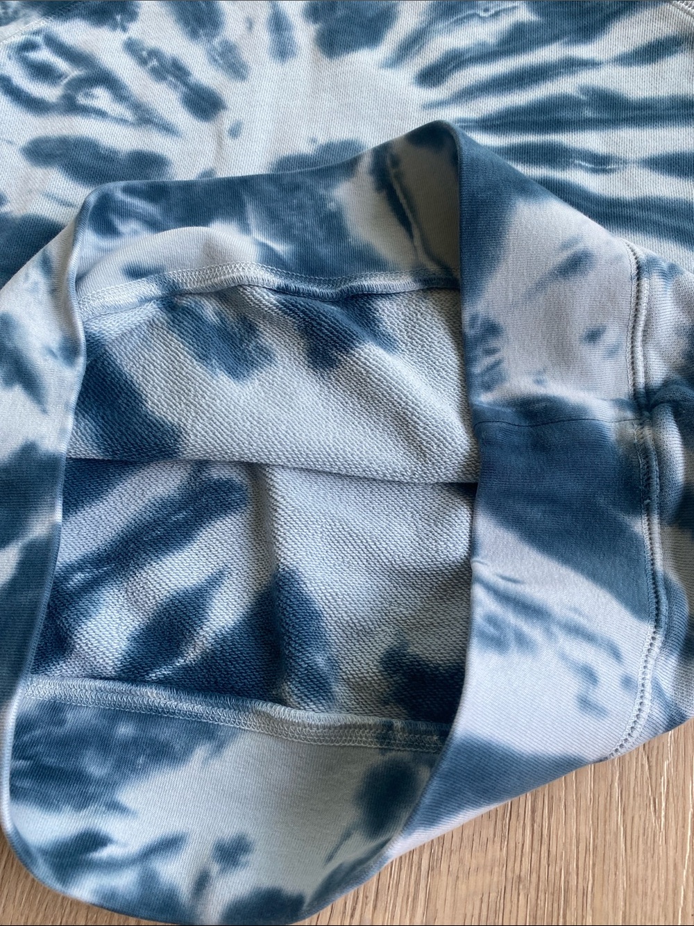 Madewell Blue Tie Dye Sweatshirt XS Pullover Crewneck Lounge Casual Cozy Top - Picture 6 of 10
